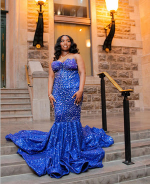 Blue handbeaded Dress