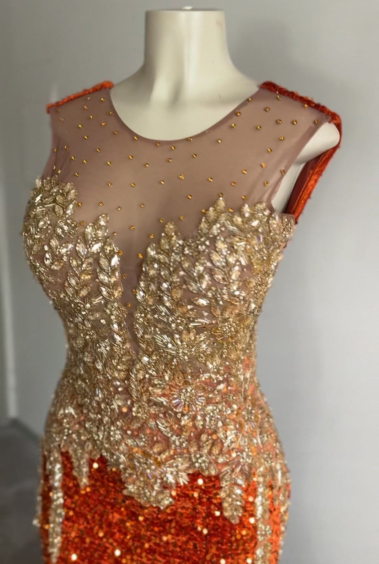 Orange Sequin Dress