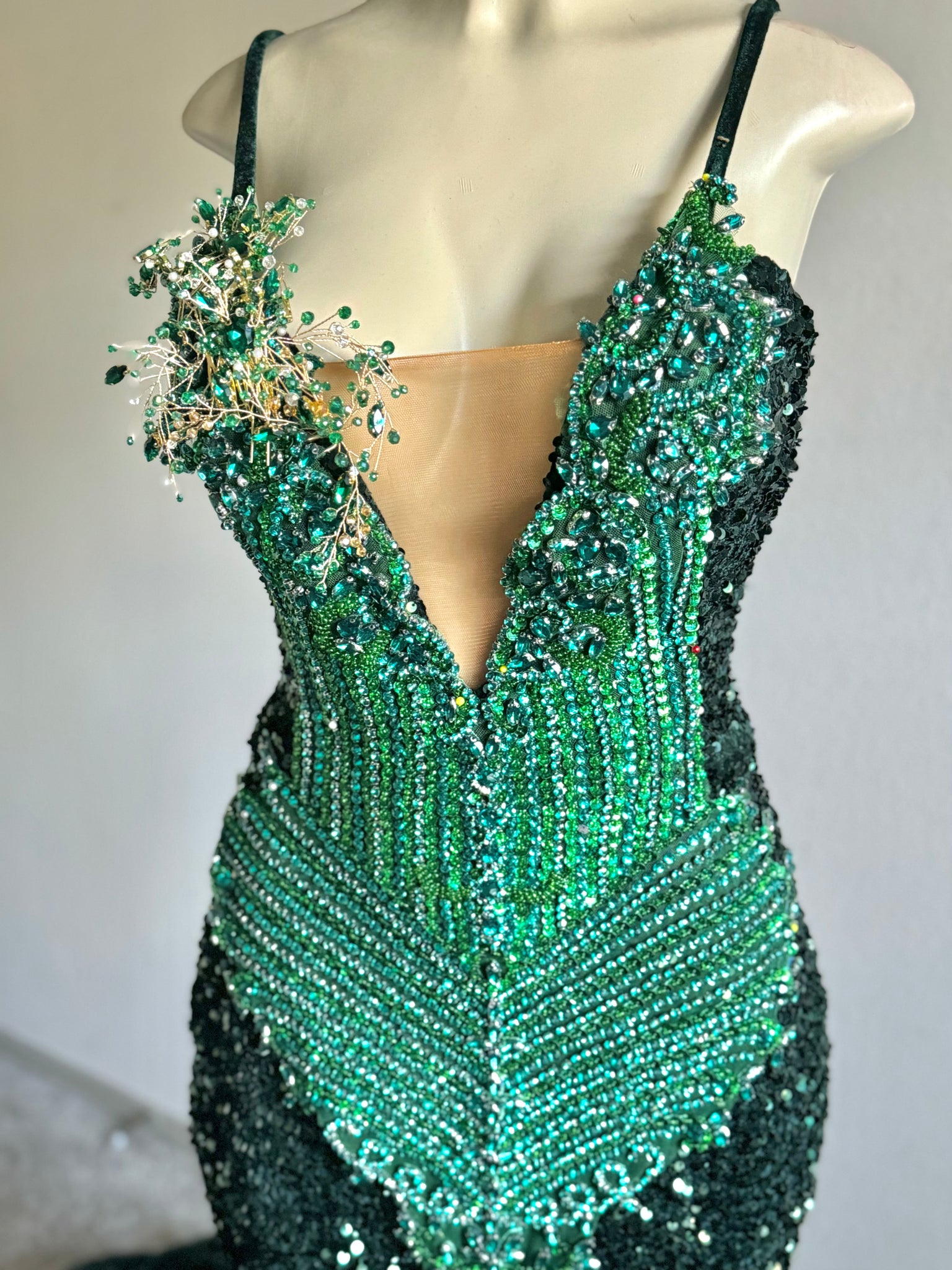 Emerald Green Sequin Dress