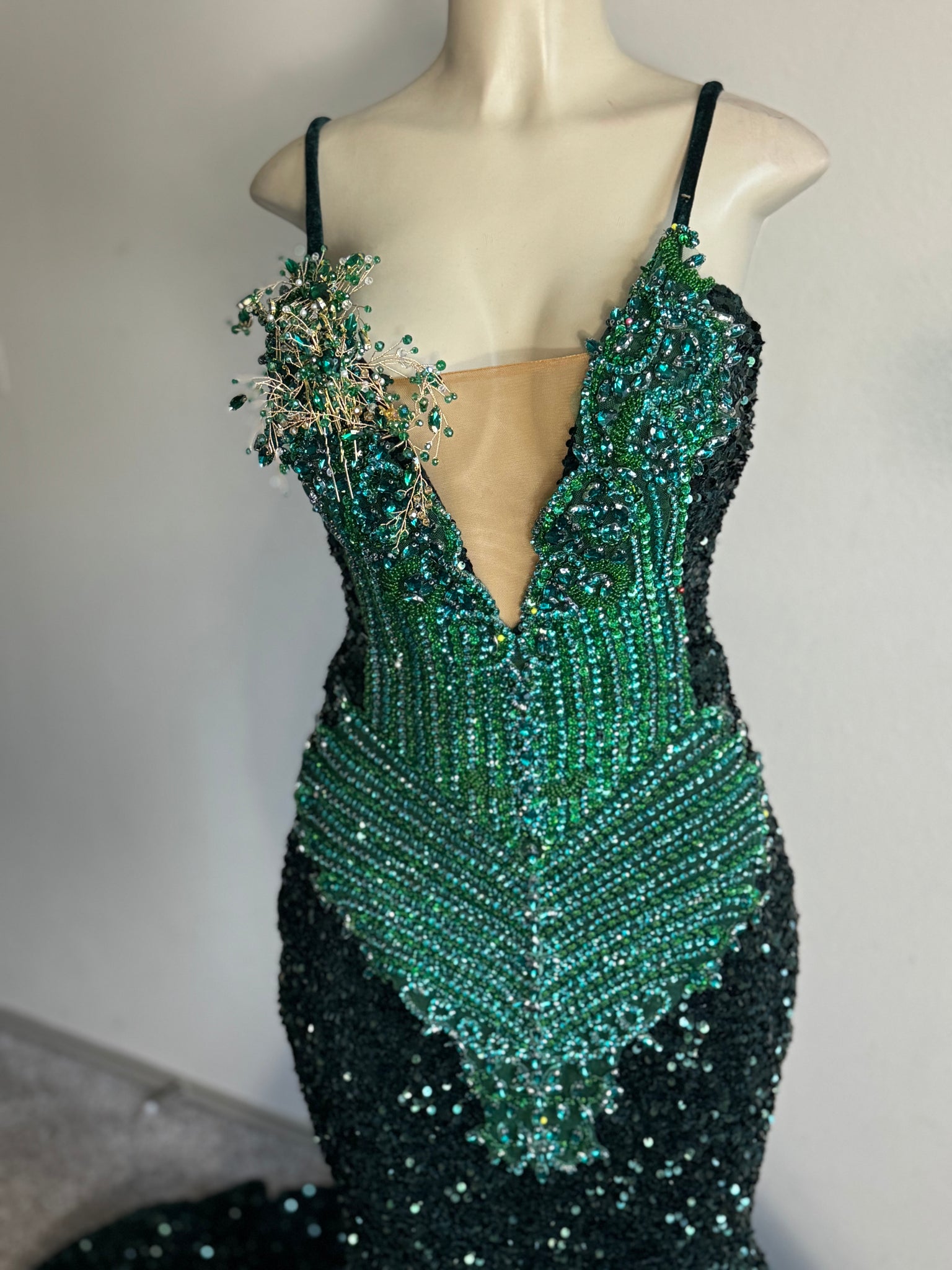 Emerald Green Sequin Dress