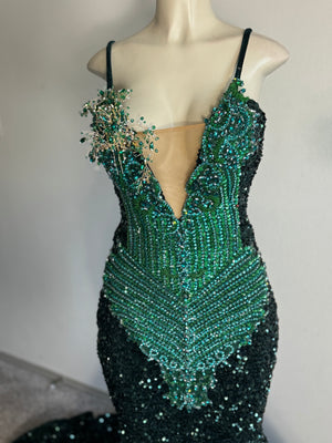 Emerald Green Sequin Dress