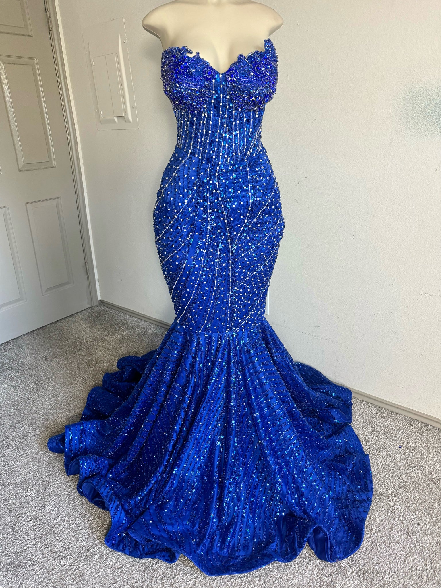 Blue handbeaded Dress